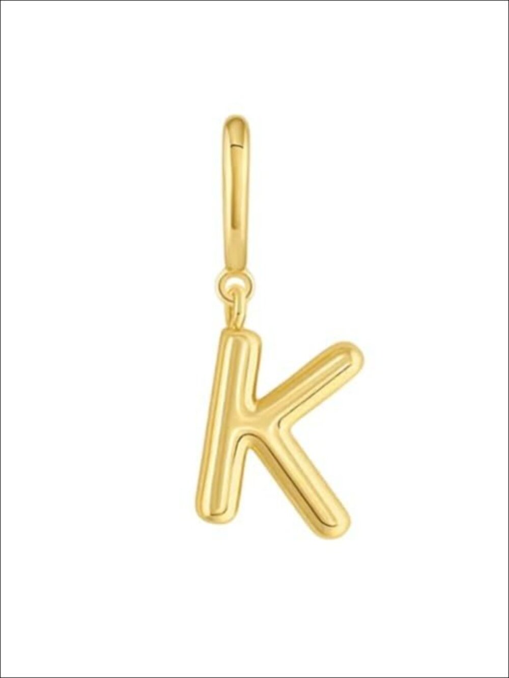 Gold-Plated Brass Initial Charm Bead for Bracelets Necklaces